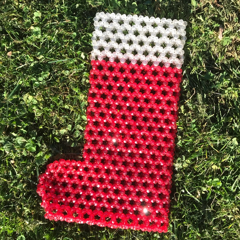 🎅🏼Handmade Bead Woven Christmas Stocking🎅🏼